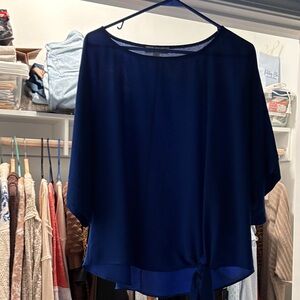 Source Unknown Navy Blue Women's Blouse